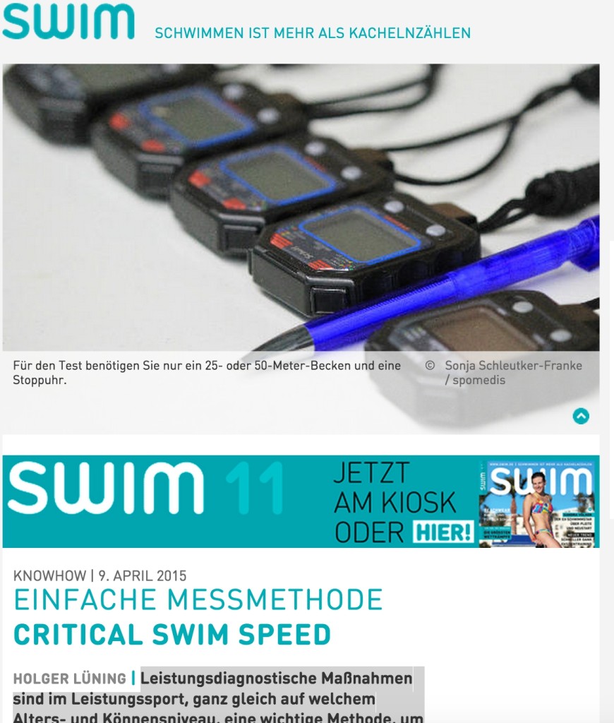 Leistungsdiagnostik Css Critical Swim Speed Der Ausdauersport Experte